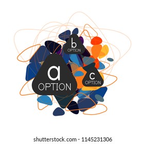 Triangle infographics design layout, trendy abstract background layout template for info business presentation, options app wallpaper banner, poster or wallpaper. Vector illustration