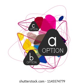 Triangle infographics design layout, trendy abstract background layout template for info business presentation, options app wallpaper banner, poster or wallpaper. Vector illustration