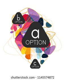 Diseño de infografías de triángulo, plantilla de diseño de fondo abstracto de moda para la presentación de información de negocios, banner de fondo de pantalla de aplicación, afiche o fondo de pantalla. Ilustración del vector