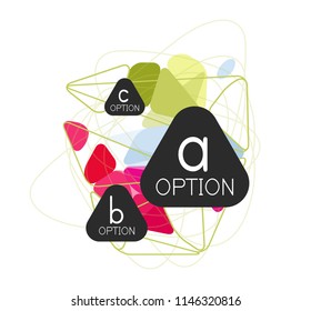 Triangle infographics design layout, trendy abstract background layout template for info business presentation, options app wallpaper banner, poster or wallpaper. Vector illustration