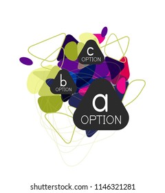 Triangle infographics design layout, trendy abstract background layout template for info business presentation, options app wallpaper banner, poster or wallpaper. Vector illustration