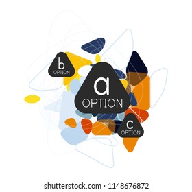 Triangle infographics design layout, trendy abstract background layout template for info business presentation, options app wallpaper banner, poster or wallpaper. Vector illustration