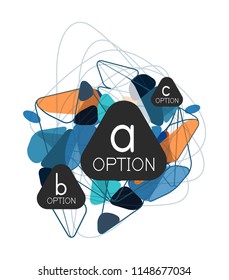 Diseño de infografías de triángulo, plantilla de diseño de fondo abstracto de moda para la presentación de información de negocios, banner de fondo de pantalla de aplicación, afiche o fondo de pantalla. Ilustración del vector