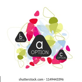 Triangle-Infografik-Design-Layout, trendige abstrakte Hintergrund-Layout-Vorlage für Info-Business-Präsentation, Optionen App-Wallpaper-Banner, Poster oder Bildschirmhintergrund. Vektorgrafik