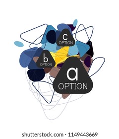 Diseño de infografías de triángulo, plantilla de diseño de fondo abstracto de moda para la presentación de información de negocios, banner de fondo de pantalla de aplicación, afiche o fondo de pantalla. Ilustración del vector