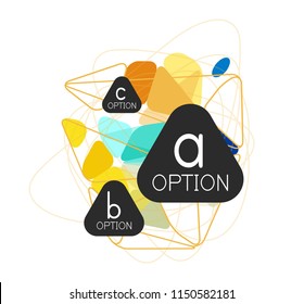 Diseño de infografías de triángulo, plantilla de diseño de fondo abstracto de moda para la presentación de información de negocios, banner de fondo de pantalla de aplicación, afiche o fondo de pantalla. Ilustración del vector