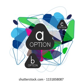 Triangle infographics design layout, trendy abstract background layout template for info business presentation, options app wallpaper banner, poster or wallpaper. Vector illustration
