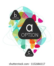 Triangle infographics design layout, trendy abstract background layout template for info business presentation, options app wallpaper banner, poster or wallpaper. Vector illustration