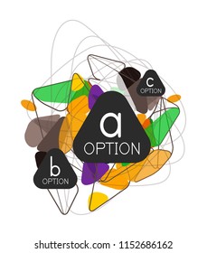 Triangle infographics design layout, trendy abstract background layout template for info business presentation, options app wallpaper banner, poster or wallpaper. Vector illustration