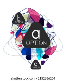 Triangle-Infografik-Design-Layout, trendige abstrakte Hintergrund-Layout-Vorlage für Info-Business-Präsentation, Optionen App-Wallpaper-Banner, Poster oder Bildschirmhintergrund. Vektorgrafik