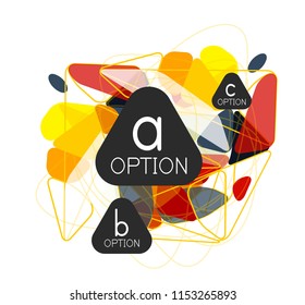 Triangle-Infografik-Design-Layout, trendige abstrakte Hintergrund-Layout-Vorlage für Info-Business-Präsentation, Optionen App-Wallpaper-Banner, Poster oder Bildschirmhintergrund. Vektorgrafik