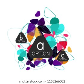 Triangle infographics design layout, trendy abstract background layout template for info business presentation, options app wallpaper banner, poster or wallpaper. Vector illustration