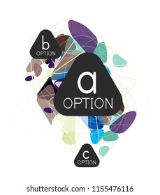 Triangle infographics design layout, trendy abstract background layout template for info business presentation, options app wallpaper banner, poster or wallpaper. Vector illustration