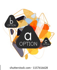 Triangle infographics design layout, trendy abstract background layout template for info business presentation, options app wallpaper banner, poster or wallpaper. Vector illustration