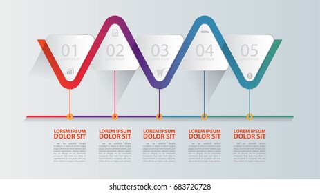 Triangle Infographics design vector and business icon. Vector timeline infographic template.