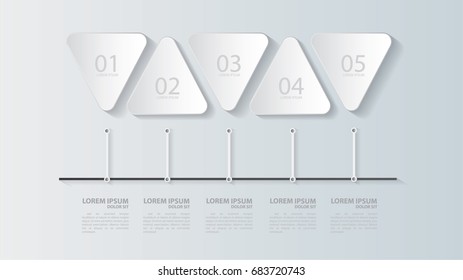 Triangle Infographics design vector and business icon.White vector timeline infographic template.