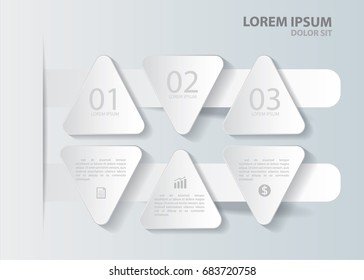 Triangle Infographics design vector and business icon.White vector timeline infographic template.