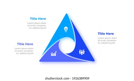 Triangle infographics number options template. Vector illustration. Can be used for workflow layout, diagram, business step options, banner and web design.