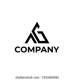 Triangle initial letter AG logo design template