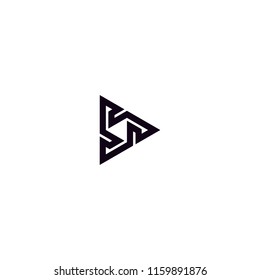 Triangle Initial Letter R Music Play Logo Design Inspiration