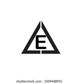  triangle  initial logo name E vector