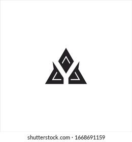 Triangle Initials Monogram AY YA Logo Design 