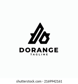 Logotipo de monograma de rúbricas triangulares con letra DO, D y O