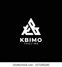 Triangle initials monogram logo with letter KB
