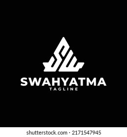 Triangle initials monogram logo with letter SW, S and W