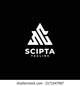 Triangle initials monogram logo with letter SC, S and C