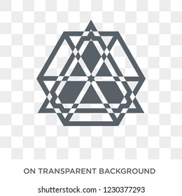 Triangle inside hexagon icon. Triangle inside hexagon design concept from Geometry collection. Simple element vector illustration on transparent background.