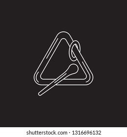 Triangle instrument icon. Simple element illustration. Triangle instrument symbol design template. Can be used for web and mobile