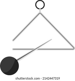 Triangle Instrument, Illustration, Vector On A White Background.