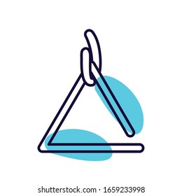 diseño de icono de estilo de línea de instrumentos triangular melodía musical música música música música arte musical tema de composición Ilustración vectorial