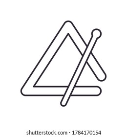 diseño de iconos de línea de instrumentos triangulares melodía de música música arte musical y tema de composición Ilustración vectorial