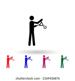 Triangle instrument player multi color icon. Simple glyph, flat vector of music icons for ui and ux, website or mobile application