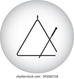 Triangle instrument simple icon on round background