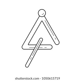 Triangle instrument vector line icon isolated on white background. Triangle instrument line icon for infographic, website or app. Icon designed on a grid system.