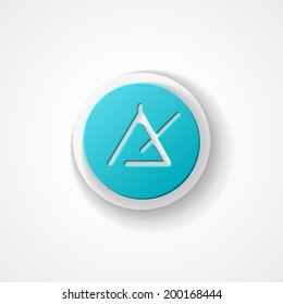 Triangle instrument web icon on white background