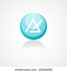 Triangle instrument web icon on white background