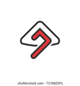 Triangle with J letter logo design vector