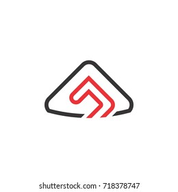 Triangle with J letter logo design vector