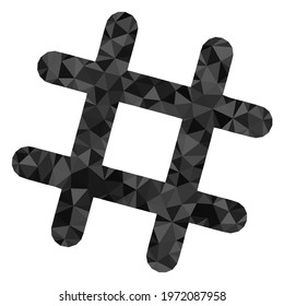 Triangle jail grid polygonal symbol illustration. Jail Grid lowpoly icon is filled with triangles. Flat filled geometric mesh symbol based on jail grid icon.