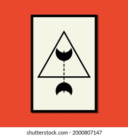 Triangle jewelry abstract contemporary aesthetic posters, wall art decor, mid century modern minimalist print, organic shapes, Background, Modern art vector Illustration brush painting geometric.
