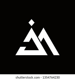 triangle jm typography vector logo