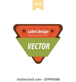 Triangle label Brown, orange and green color