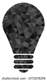 Triangle lamp bulb polygonal icon illustration. Lamp Bulb lowpoly icon is filled with triangles. Flat filled geometric mesh symbol based on lamp bulb icon.