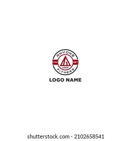 Triangle lat pulldown machine vector logo design. sport fitness icon logo
