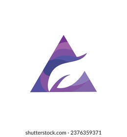 Triangle with Leaf Colorful  Concept illustration Vector Template. Suitable for Creative Industry, Multimedia, entertainment, Educations, Shop, and any related business. svg