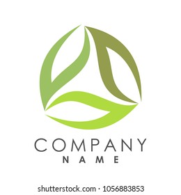 Triangle Leaf Floral Logo Design